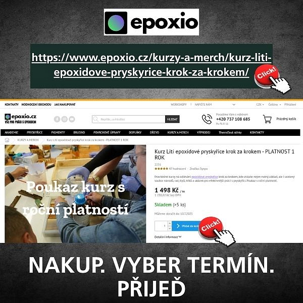 WORKSHOP LITÍ EPOXIDOVÉ PRYSKYŘICE - OD DŘEVA AŽ PO LESKLÝ VÝSLEDEK