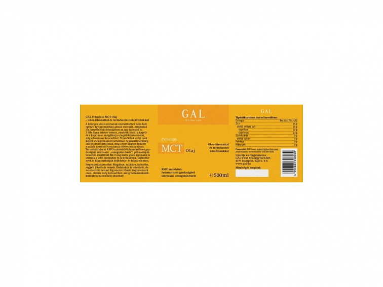 GAL Prémium MCT oil 500ml
