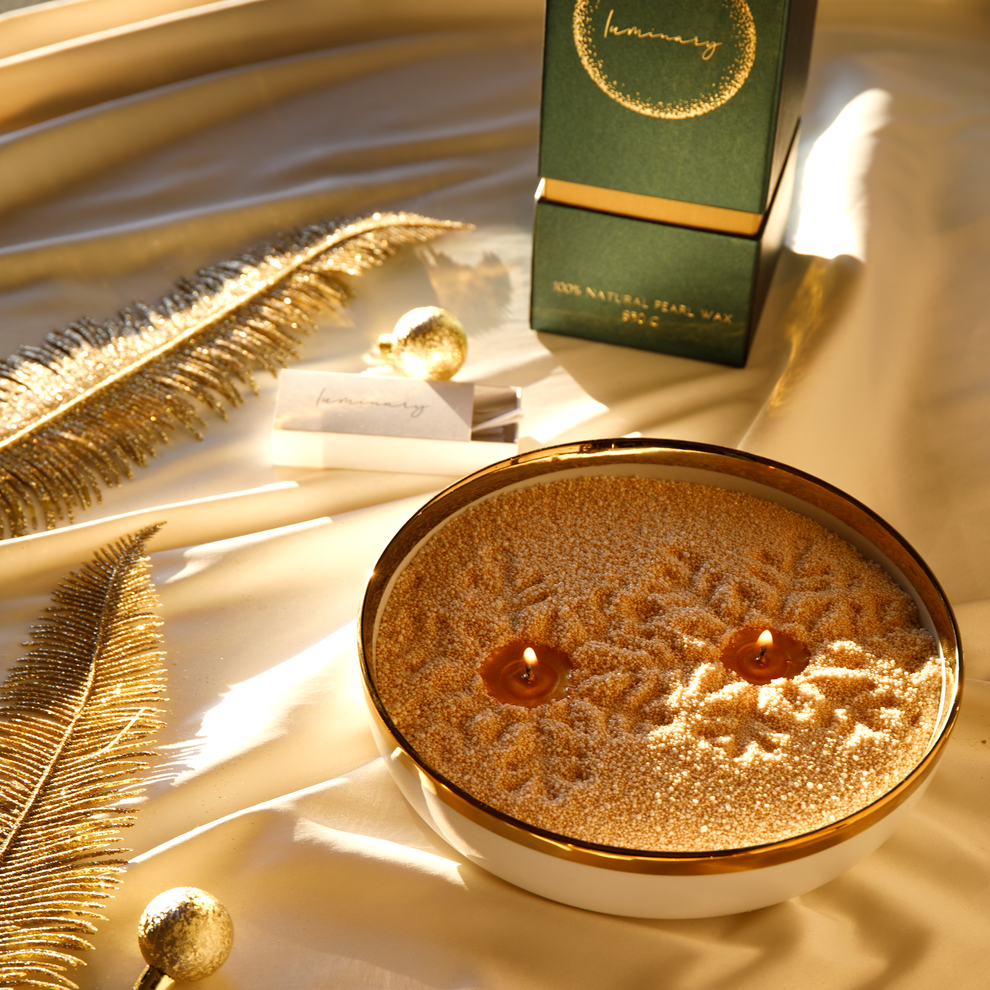 Luminary Light Gold – Zlatá perličková svíčka s dotekem luxusu