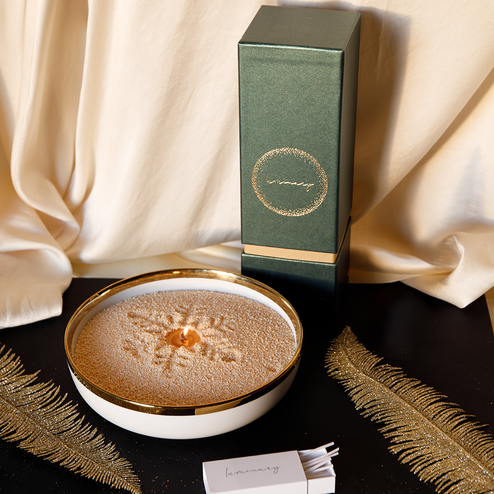 Luminary Light Gold – Zlatá perličková svíčka s dotekem luxusu