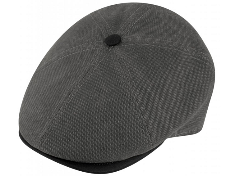 Retro bekovka 6-panel od Fiebig bavlna - šedý kanvas a kůže