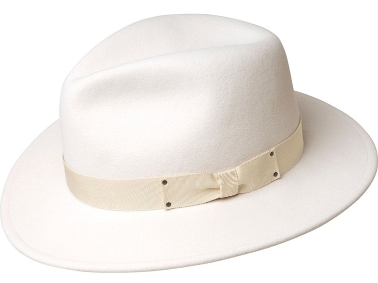 Cestovní bílý nemačkavý vlněný klobouk - Curtis LiteFelt®