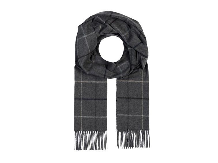 Šedá kostkovaná šála od Fiebig