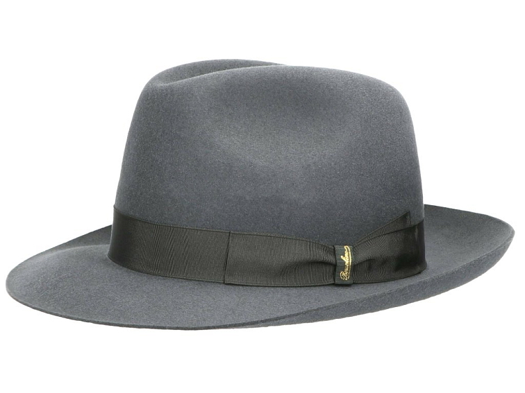 Luxusní šedý klobouk Borsalino - Fedora