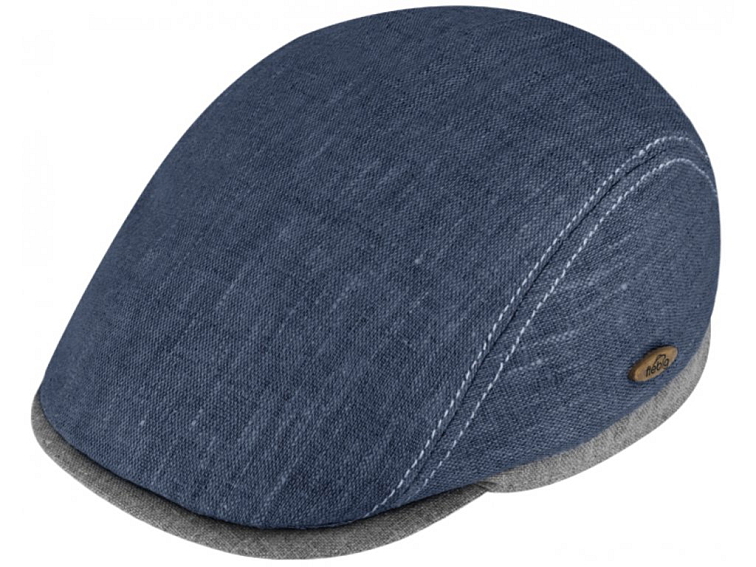 Pánská modrá letní lněná bekovka s UV faktorem 50 - Fiebig since 1903