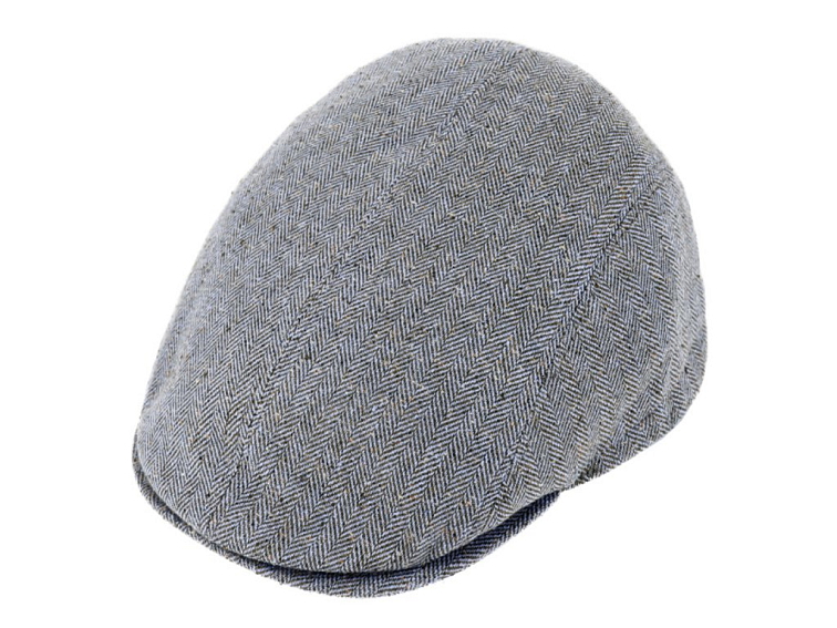 Luxusní hedvábní pánská letní bekovka -UV protection - Fiebig since 1903 - modrá