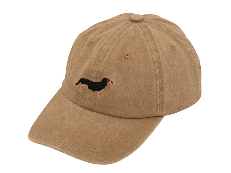 Letni kšiltovka z seprané bavlny s pejskem Cognac