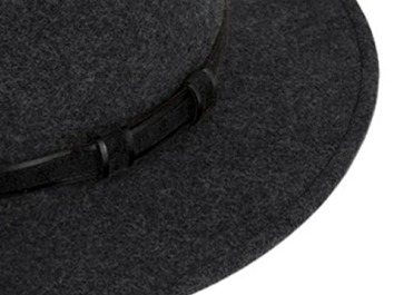 Cestovní odolný klobouk vlněný šedý od Fiebig - Traveller voděodolný a nemačkavý