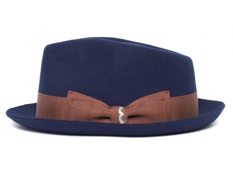 Modrý trilby klobouk s hnědou stuhou - Goorin Bros Fabyan Park