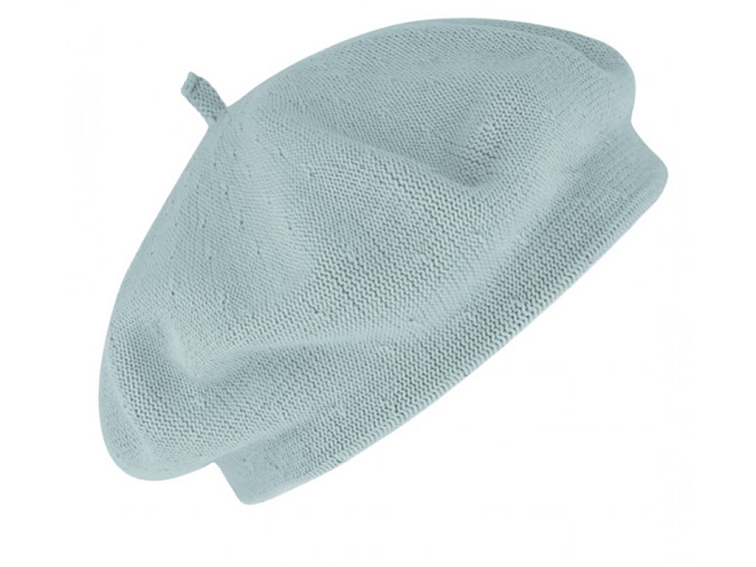 Bavlněný letní baret dámský - Flora - Ledovcově modrá