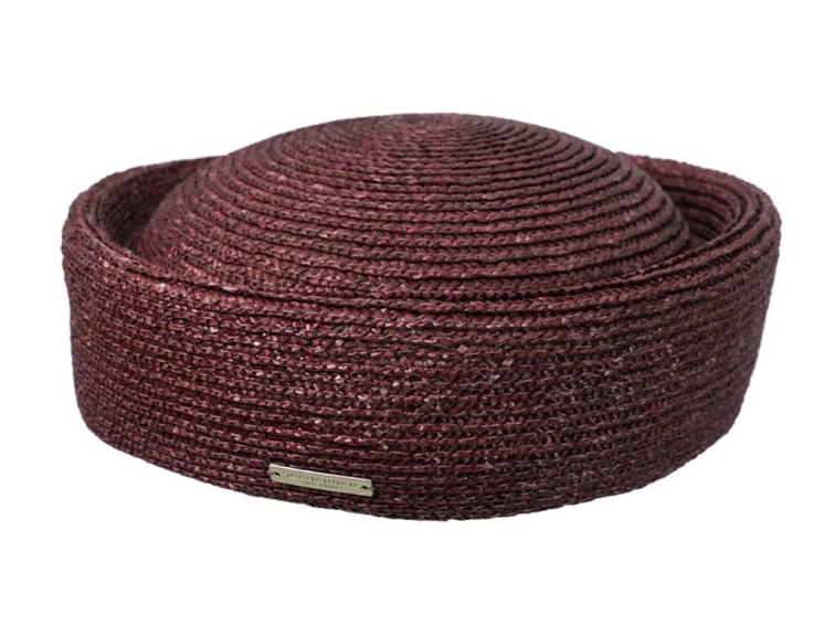 Dámský slaměný klobouček Seeberger - slaměná lodička vínová