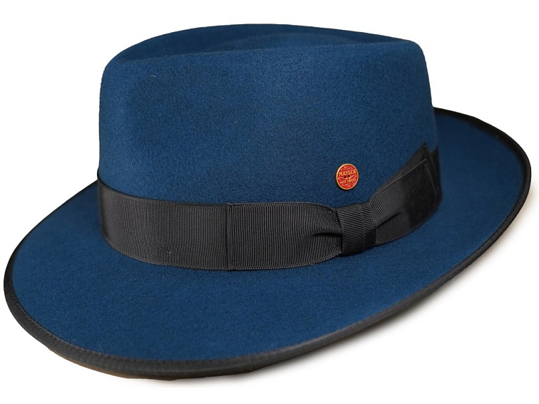 Modrý klobouk Fedora Bogart - Mayser Mio