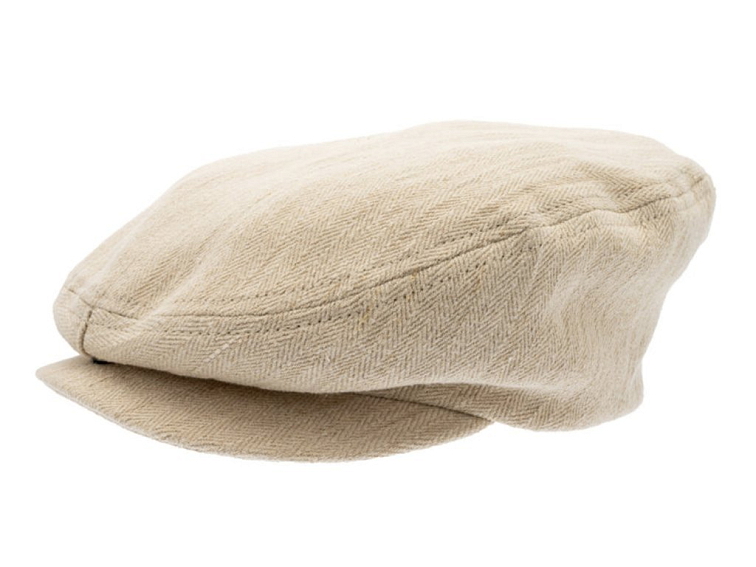 Letní béžová bekovka - driver cap - od CTH Ericson - Viktor Herringbone Hemp Natural