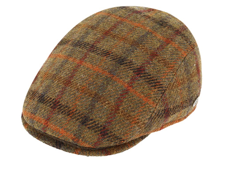 Pánská kostkovaná vlněná bekovka - Fiebig - Harris Tweed
