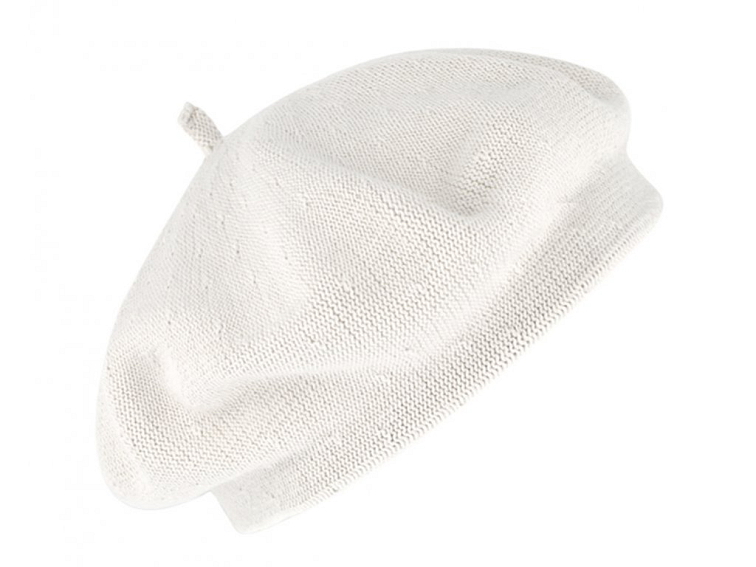 Bavlněný letní baret dámský - Flora - bílá