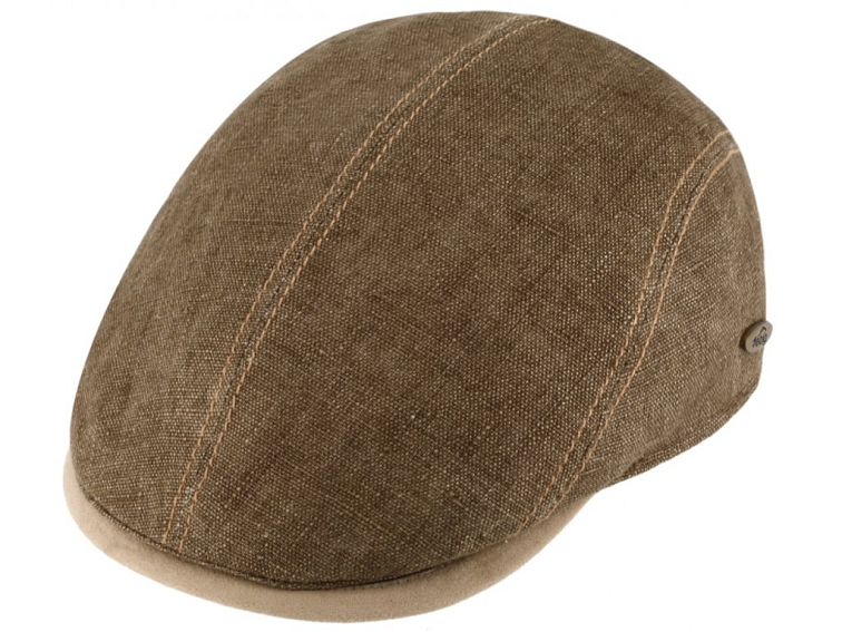 Pánská hnědá letní bekovka s UV faktorem 50 - Fiebig since 1903 - 100 % len