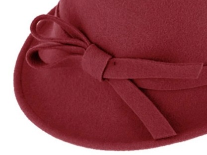 Dámský červený plstěný klobouček Cloche - Fiebig