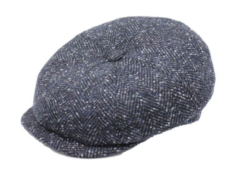Zimní modrá bekovka Hatteras od Fiebig - Vlna Tweed / Bekovka peaky blinders