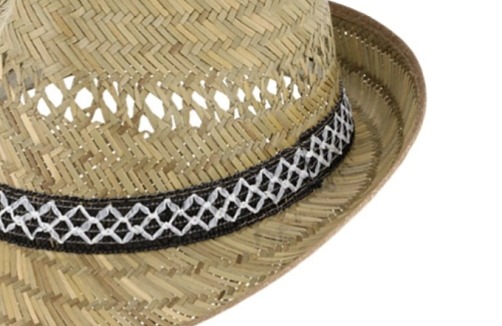 Slaměný klobouk s ozdobnou stuhou - Trilby