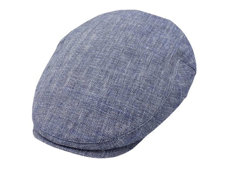 Pánská lněná letní bekovka - Fiebig since 1903 - modrá