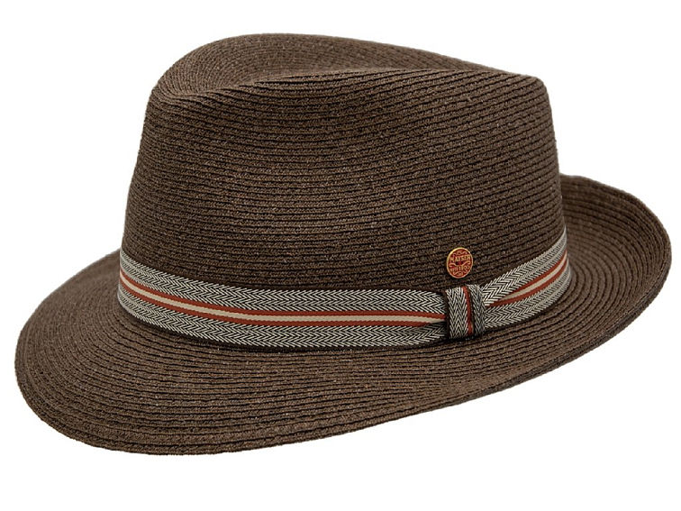 Hnědý crushable (nemačkavý) letní klobouk Trilby - Mayser Maleo, UV faktor 80