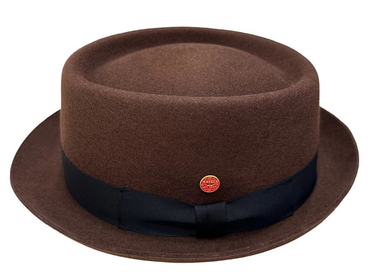 Plstěný klobouk porkpie - Mayser - hnědý klobouk Gareth
