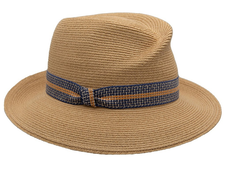 Luxusní dámský nemačkavý béžový klobouk Fedora - ručně šitý, UV faktor 80 - Mayser Simone