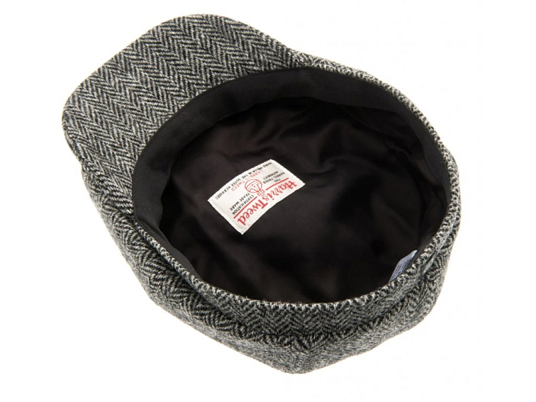 Vlněná tvídová bekovka 8-panel od CTH Ericson - Alan Harris Tweed Black