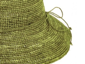 Dámský letní nemačkavý slaměný klobouk Cloche - Crochet Cloche Khaki