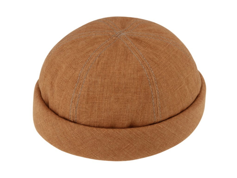 Lněná čepice - Docker skořicová - 8821108