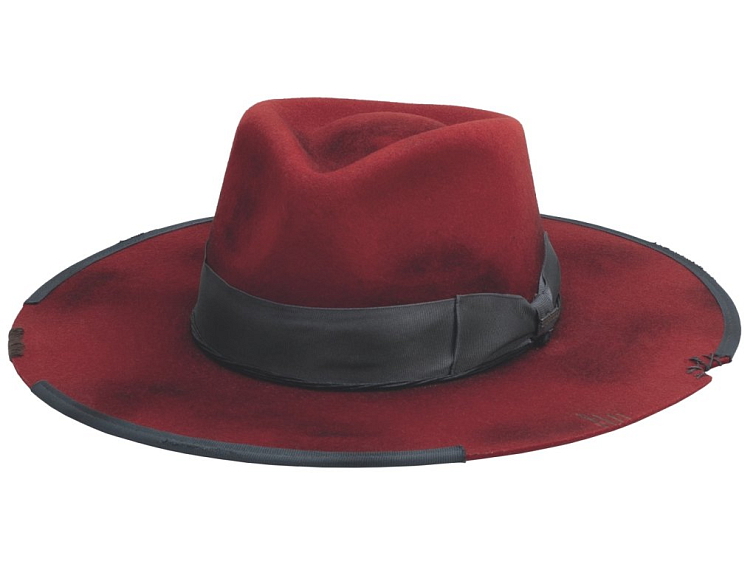 Days of Fire – americký klobouk z prémiové vlny, červený