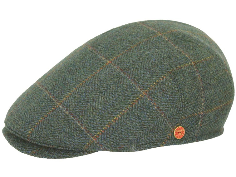 Pánská zimní zelená tweedová bekovka - Mayser - Sidney Harris Tweed
