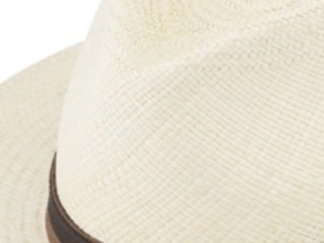 Letní panamský klobouk Fedora Natur - ručně pletený - s koženým páskem - Ekvádorská panama