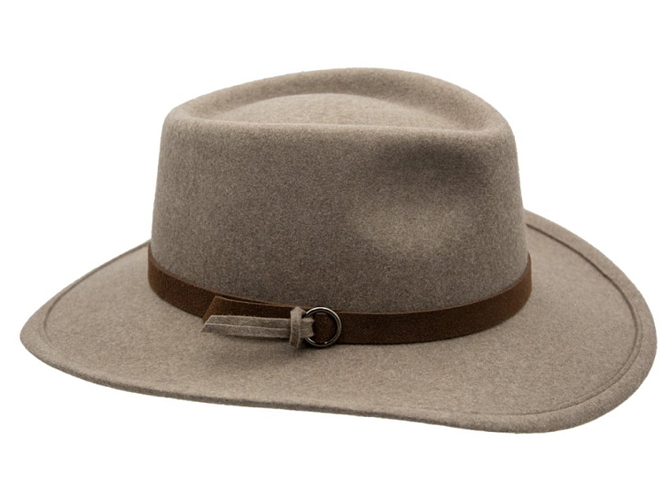 Dámský béžový nemačkavý fedora klobouk - Leo