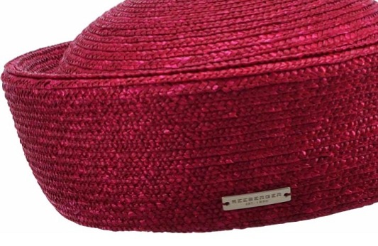 Dámský slaměný klobouček Seeberger – rubínově červený