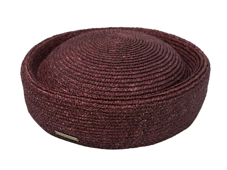 Dámský slaměný klobouček Seeberger - slaměná lodička vínová