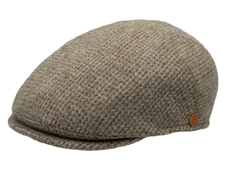 Pánská zimní béžová tweedová bekovka - Mayser - Sidney Harris Tweed