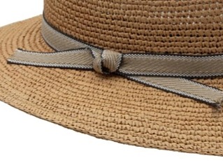 Exkluzivní panamský crochet klobouk Fedora s dvoubarevnou stuhou - Mayser Grit Havanna