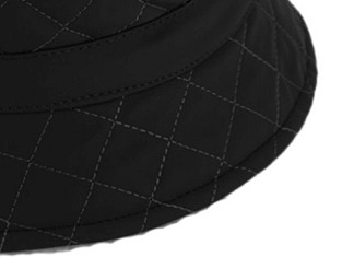 Nepromokavý černý prošívaný bucket hat - podzimní voděodolný klobouk - Fiebig 1903