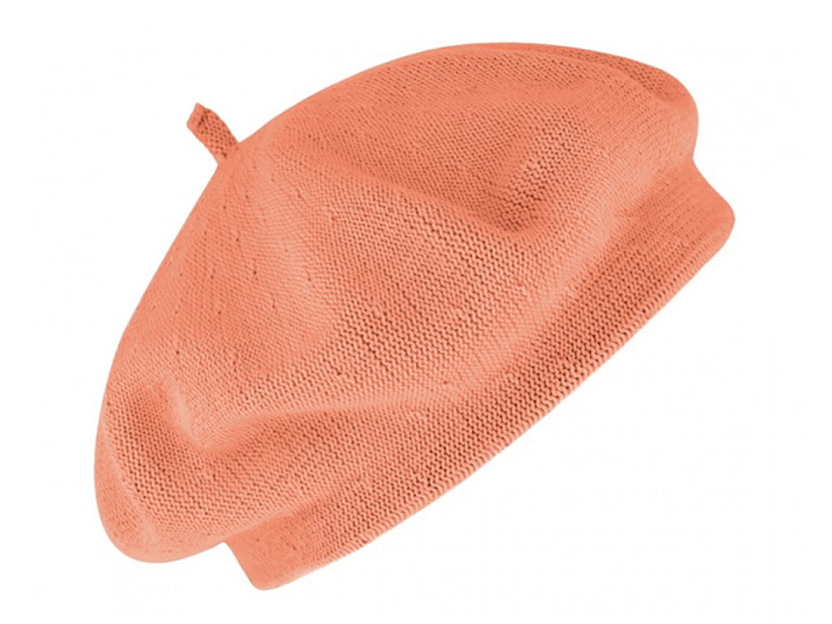 Bavlněný letní baret dámský - Flora - Lososová