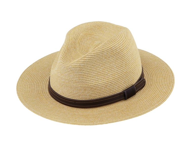 Letní Fedora klobouk s koženým páskem - Fiebig Beige
