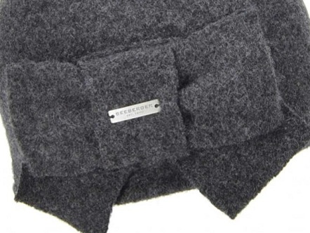 Vlněná šedá dámská čepice s mašličkou - Seeberger