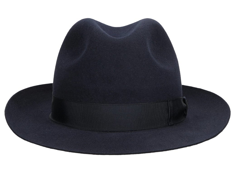 Luxusní modrý klobouk Borsalino - Fedora