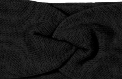 Dámská černá kašmírová zimní čelenka - Fiebig