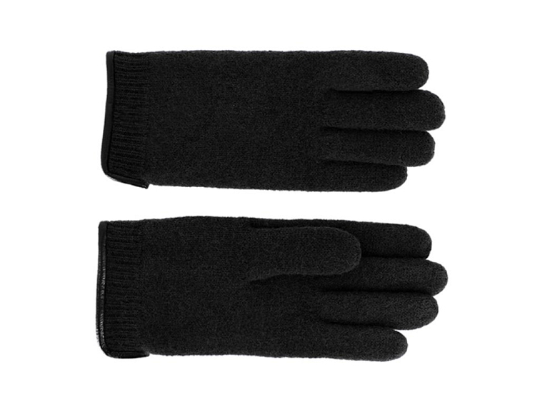 Panské černé pletené rukavice - Fiebig