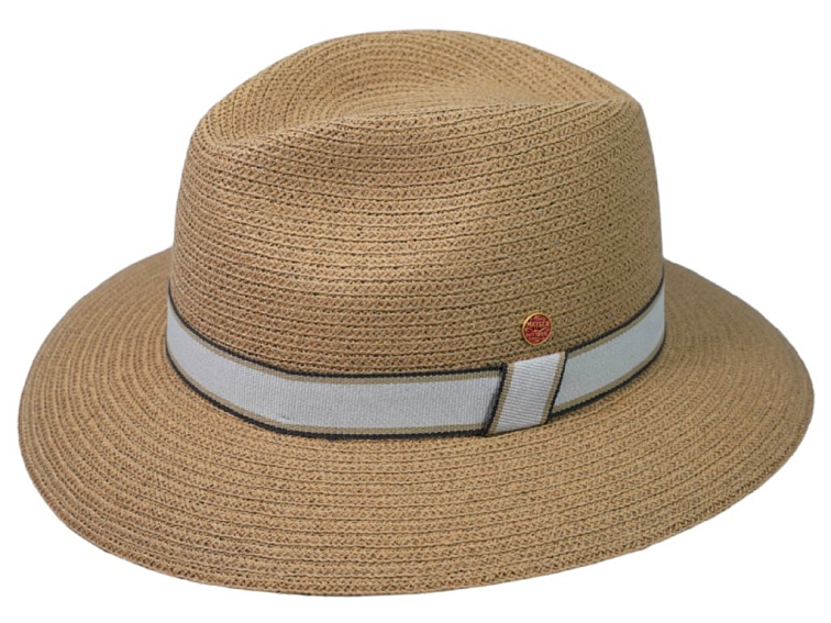 Slaměný crushable (nemačkavý) letní béžový klobouk Fedora - Mayser Gedeon