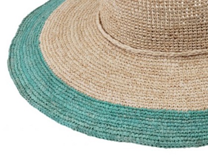 Dámský letní nemačkavý slaměný klobouk Cloche s barevným okrajem - Crochet Cloche