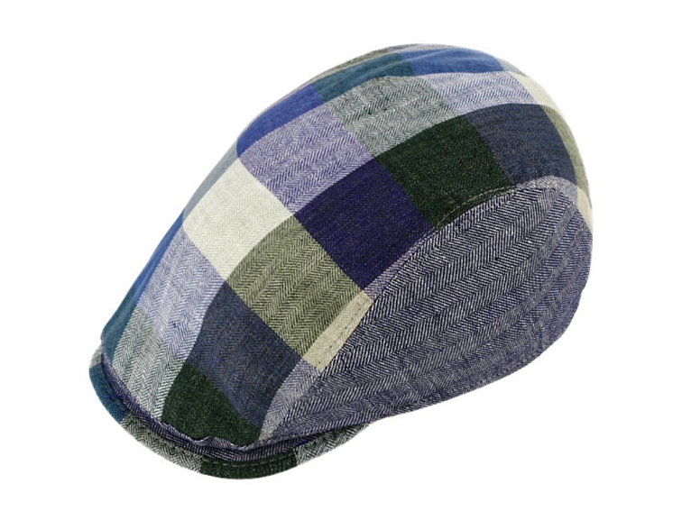 Lněná letní bekovka - driver cap Fiebig modra