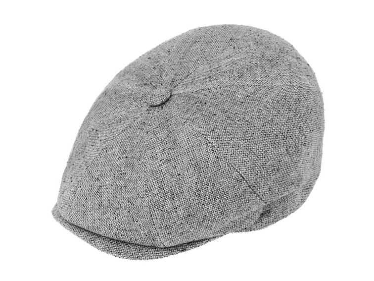 Luxusní hedvábní 8-dílna pánská letní bekovka -UV protection - Fiebig since 1903 - šedá