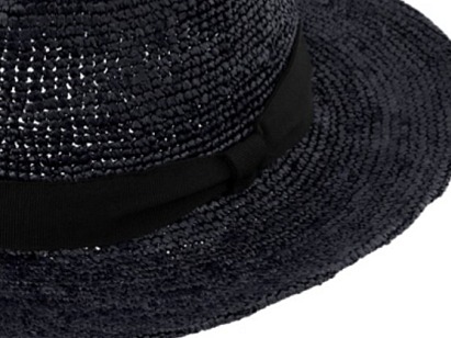 Fedora Raffia - slaměný černý klobouk - Bestseller